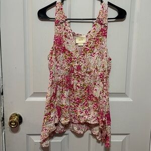 Maeve Pink and Green Floral Blouse